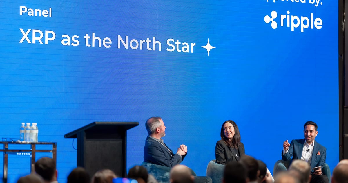 XRP as the North Star panel with Asheesh Birla, Brad Garlinghouse, and Monica Long